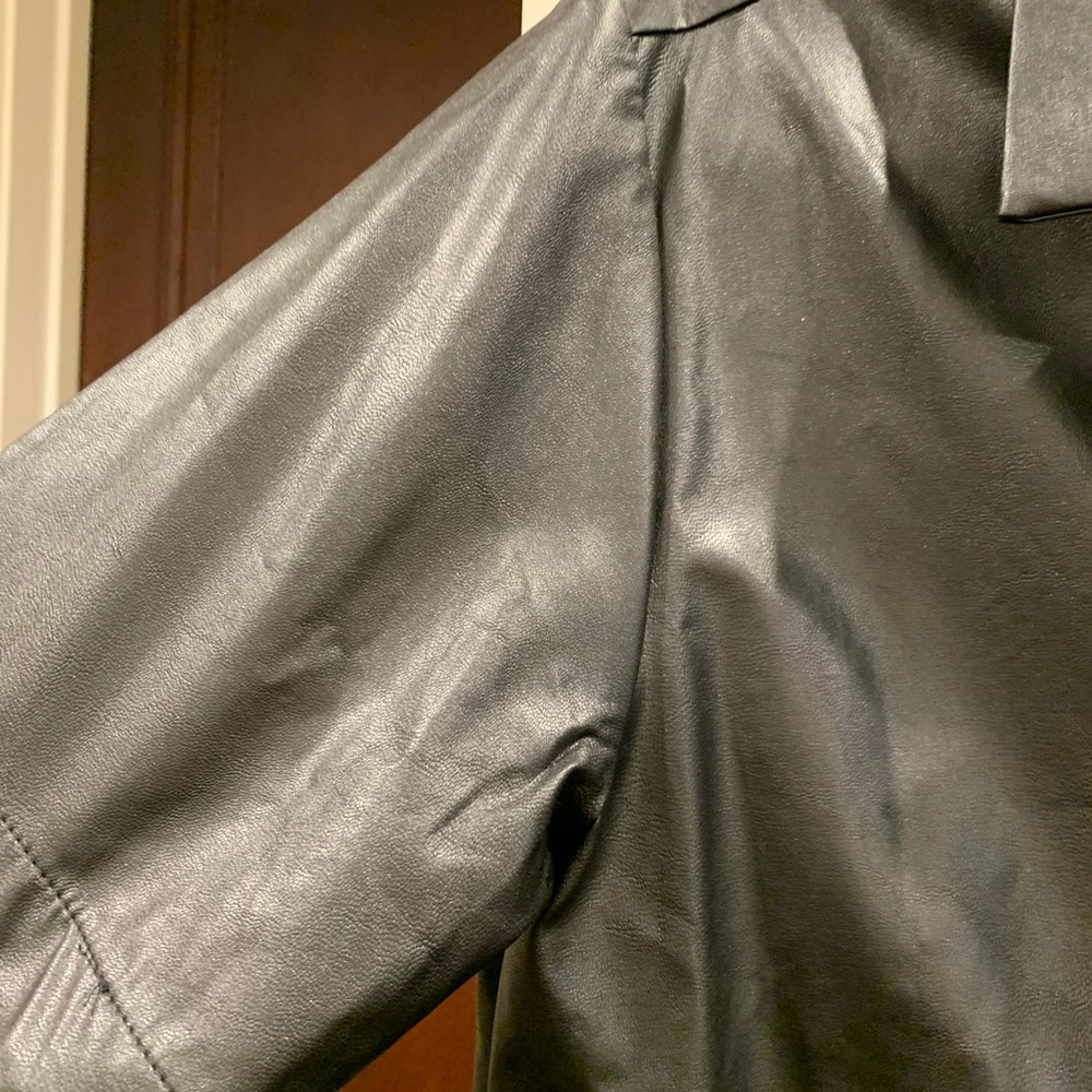 Banana Republic Faux Leather Short Sleeve Shirt - Picture 3 of 7